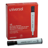 Universal™ Dry Erase Marker, Broad Chisel Tip, Black, Dozen (UNV43651) Case of 12