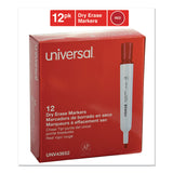 Universal™ Dry Erase Marker, Broad Chisel Tip, Red, Dozen (UNV43652) Case of 12