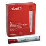 Universal™ Dry Erase Marker, Broad Chisel Tip, Red, Dozen (UNV43652) Case of 12