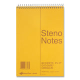 National® Standard Spiral Steno Pad, Gregg Rule, Brown Cover, 60 Eye-Ease Green 6 x 9 Sheets (RED36646) Each