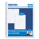Rediform® Wirebound Call Register, One-Part (No Copies), 11 x 8.5, 100 Forms Total (RED50111) Each
