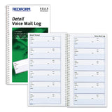 Rediform® Detail Wirebound Voice Mail Log Book, One-Part (No Copies), 5 x 1.63, 6 Forms/Sheet, 600 Forms Total (RED51113) Each