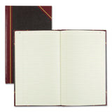 National® Texthide Eye-Ease Record Book, Black/Burgundy/Gold Cover, 14.25 x 8.75 Sheets, 300 Sheets/Book (RED57131) Each