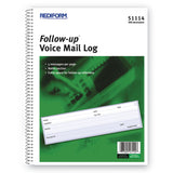 Rediform® Follow-up Wirebound Voice Mail Log Book, One-Part (No Copies), 7.5 x 2, 5 Forms/Sheet, 500 Forms Total (RED51114) Each