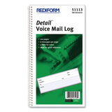 Rediform® Detail Wirebound Voice Mail Log Book, One-Part (No Copies), 5 x 1.63, 6 Forms/Sheet, 600 Forms Total (RED51113) Each