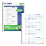 Rediform® Spiralbound Unnumbered Money Receipt Book, Three-Part Carbonless, 7 x 2.75, 4 Forms/Sheet, 120 Forms Total (REDS16444WCL) Each