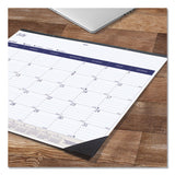 Blueline® DuraGlobe Academic Desk Pad Calendar, 22 x 17, White/Blue/Gray Sheets, Black Headband, 13-Month: July 2025 to July 2026 (REDCA177227) Each
