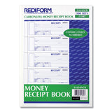 Rediform® Durable Hardcover Numbered Money Receipt Book, Two-Part Carbonless, 6.88 x 2.75, 4 Forms/Sheet, 300 Forms Total (REDS1654NCR)