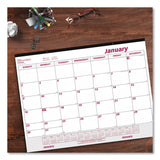Brownline® Monthly Desk Pad Calendar, 22 x 17, White/Burgundy Sheets, Black Binding, Clear Corners, 12-Month (Jan to Dec): 2026 (REDC1731V) Each