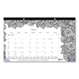 Blueline® Monthly Desk Pad Calendar, Monthly Coloring Artwork, 17.75 x 10.88, Black Binding, Clear Corners, 12-Month (Jan to Dec): 2026 (REDC2917001) Each