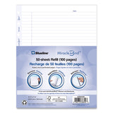 Blueline® MiracleBind Ruled Paper Refill Sheets for all MiracleBind Notebooks and Planners, 9.25 x 7.25, White/Blue Sheets, Undated (REDAFR9050R) 25 Sheets
