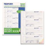 Rediform® Durable Hardcover Numbered Money Receipt Book, Three-Part Carbonless, 6.88 x 2.75, 4 Forms/Sheet, 200 Forms Total (REDS1657NCL) Each
