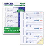 Rediform® Durable Hardcover Numbered Money Receipt Book, Two-Part Carbonless, 6.88 x 2.75, 4 Forms/Sheet, 300 Forms Total (REDS1654NCR)