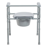 McKesson 3-in-1 Commode Chair Fixed Arms Steel Frame Back Bar 13-1/2 Inch Seat Width 350 lbs. Weight Capacity (1065228_EA) 1/EA