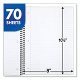 Mead® Spiral Notebook, 1-Subject, Medium/College Rule, Assorted Cover Colors, (70) 10.5 x 8 Sheets, 6/Pack (MEA73065) Pack of 6