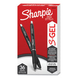 Sharpie® S-Gel™ S-Gel High-Performance Gel Pen, Retractable, Medium 0.7mm, Black Ink, Black Barrel, 36/Pack (SAN2096193) Pack of 36
