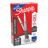 Sharpie® S-Gel™ S-Gel Premium Metal Barrel Gel Pen, Retractable, Medium 0.7 mm, Blue Ink, Gun Metal Gray Barrel, Dozen (SAN2147525) 1 Dozen
