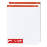 Universal™ Easel Pads/Flip Charts, Presentation Format (1" Rule), 27 x 34, White, 50 Sheets, 2/Carton (UNV35601) Pack of 2