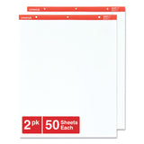 Universal™ Easel Pads/Flip Charts, Unruled, 27 x 34, White, 50 Sheets, 2/Carton (UNV35600) Pack of 2