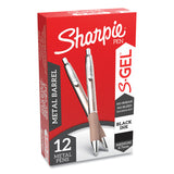 Sharpie® S-Gel™ S-Gel Premium Metal Barrel Gel Pen, Retractable, Medium 0.7 mm, Black Ink, Champagne Barrel, Dozen (SAN2147526) 1 Dozen
