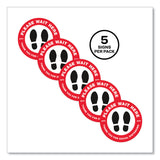 Avery® Social Distancing Floor Decals, 10.5" dia, Please Wait Here, Red/White Face, Black Graphics, 5/Pack (AVE83090) Pack of 5
