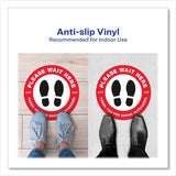 Avery® Social Distancing Floor Decals, 10.5" dia, Please Wait Here, Red/White Face, Black Graphics, 5/Pack (AVE83090) Pack of 5