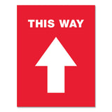 Avery® Social Distancing Floor Decals, 8.5 x 11, This Way, Red Face, White Graphics, 5/Pack (AVE83091) Pack of 5