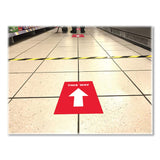 Avery® Social Distancing Floor Decals, 8.5 x 11, This Way, Red Face, White Graphics, 5/Pack (AVE83091) Pack of 5
