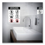 Avery® Preprinted Surface Safe Wall Decals, 7 x 10, Prevent Germs from Spreading, White/Black Face, Black Graphics, 5/Pack (AVE83174) Pack of 5