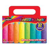 Cra-Z-Art® Washable Sidewalk Chalk, 12 Assorted Colors, 32 Sticks/Box (CZA108176) Box of 32