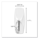 Command™ Medium Wire Hooks, Metal Wire, Silver/White, Supports 2 lb, 13/Pack (MMM1706513) Pack of 13