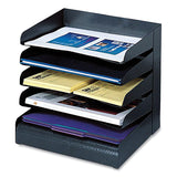 Safco® Steel Horizontal-Tray Desktop Sorter, 5 Sections, Letter Size Files, 12" x 9.5" x 11.25", Black, Ships in 1-3 Business Days (SAF3127BL) Each