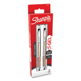 Sharpie® S-Gel™ S-Gel Premium Metal Barrel Gel Pen, Retractable, Medium 0.7 mm, Black Ink, Champagne Barrel, 2/Pack (SAN2126189) Each