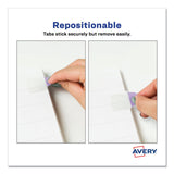 Avery® Ultra Tabs Repositionable Tabs, Mini Tabs: 1" x 1.5", 1/5-Cut, Assorted Pastel Colors, 40/Pack (AVE74761) Pack of 40