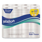 Windsoft® Premium Bath Tissue, Septic Safe, 2-Ply, White, 284 Sheets/Roll, 24 Rolls/Carton (WIN24244) Case of 24