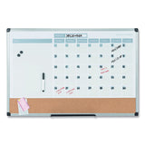 MasterVision® 3-in-1 Calendar Planner, 36 x 24, White Surface, Silver Aluminum Frame (BVCMB0707186P) Each