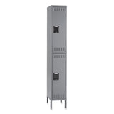 Tennsco Double Tier Locker with Legs, Single Stack, 12w x 18d x 78h, Medium Gray (TNNDTS1218361MG) Each