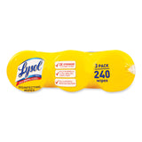 LYSOL® Brand Disinfecting Wipes, 1-Ply, 7 x 7.25, Lemon and Lime Blossom, White, 80 Wipes/Canister, 3 Canisters/Pack (RAC84251PK) Pack of 3