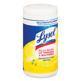 LYSOL® Brand Disinfecting Wipes, 1-Ply, 7 x 7.25, Lemon and Lime Blossom, White, 80 Wipes/Canister, 6 Canisters/Carton (RAC77182CT) Case of 6