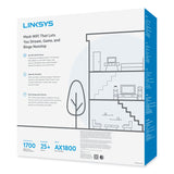LINKSYS™ MAX-STREAM Mesh Wi-Fi 6 Router, 6 Ports, Dual-Band 2.4 GHz/5 GHz (LNKMR7350)