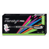 BIC® Intensity Porous Point Pen, Stick, Fine 0.5 mm, Black Ink, Black Barrel, Dozen (BICFPIN11BK) Box of 12