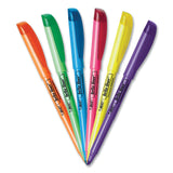 BIC® Brite Liner Highlighter, Fluorescent Blue Ink, Chisel Tip, Blue/Black Barrel, Dozen (BICBL11BE) Set of 12