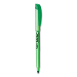 BIC® Brite Liner Highlighter, Fluorescent Green Ink, Chisel Tip, Green/Black Barrel, Dozen (BICBL11GN) Set of 12