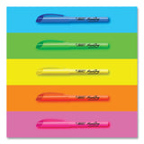 BIC® Brite Liner Highlighter, Fluorescent Blue Ink, Chisel Tip, Blue/Black Barrel, Dozen (BICBL11BE) Set of 12