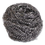Boardwalk® Stainless Steel Scrubber, Large Size, 2.5 x 2.75, Steel Gray, 12/Carton (BWK50) Carton of 12