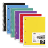 Mead® Spiral Notebook, 3-Hole Punched, 1-Subject, Medium/College Rule, Randomly Assorted Cover Color, (100) 11 x 8 Sheets (MEA06622) Each