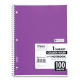 Mead® Spiral Notebook, 3-Hole Punched, 1-Subject, Medium/College Rule, Randomly Assorted Cover Color, (100) 11 x 8 Sheets (MEA06622) Each