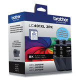Brother LC401XL2PKS High-Yield Ink, 500 Page-Yield, Black, 2/Pack (BRTLC401XL2PKS) Pack of 2