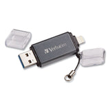 Verbatim® Store 'n' Go Dual USB 3.0 Flash Drive for Apple Lightning Devices, 64 GB, Graphite (VER49301) Each