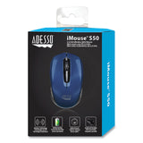 Adesso iMouse S50 Wireless Mini Mouse, 2.4 GHz Frequency/33 ft Wireless Range, Left/Right Hand Use, Blue (ADEIMOUSES50L) Each